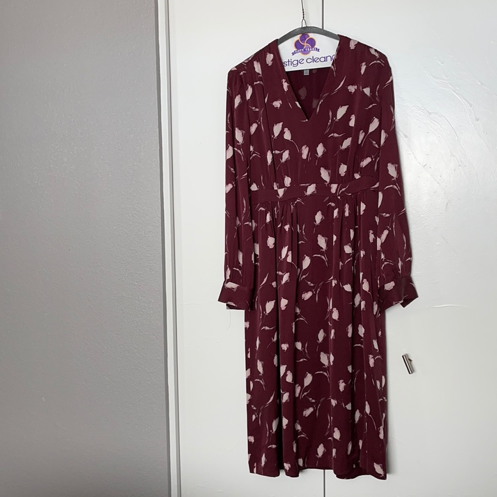 Classiques Entier long sleeve midi silk dress